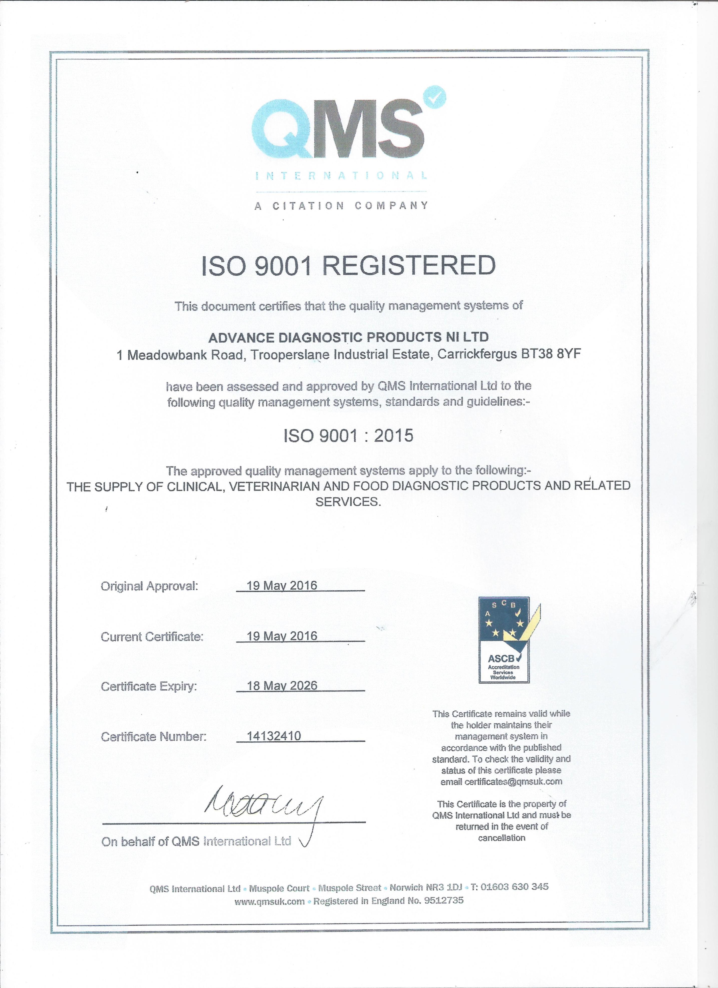 ISO 9001:2015 AWARDED